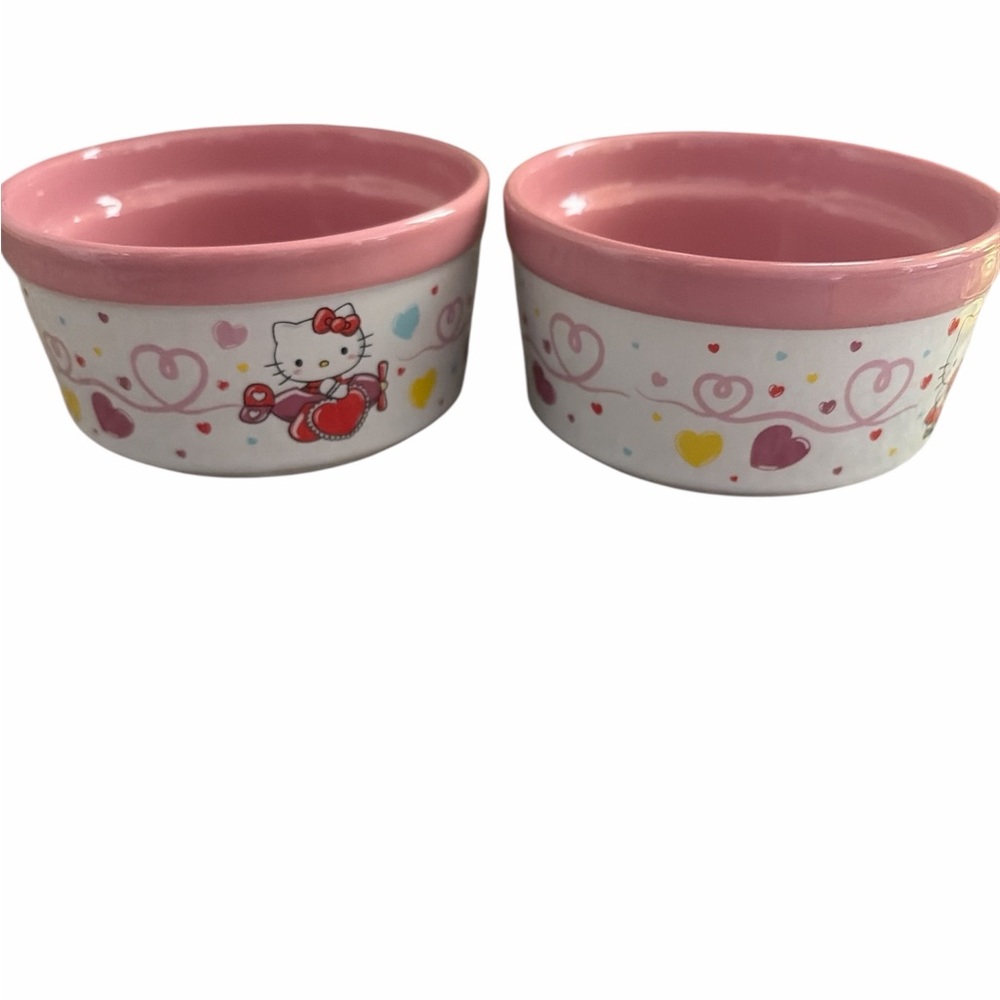 Sanrio Hello Kitty Pink and White Cat Bowls